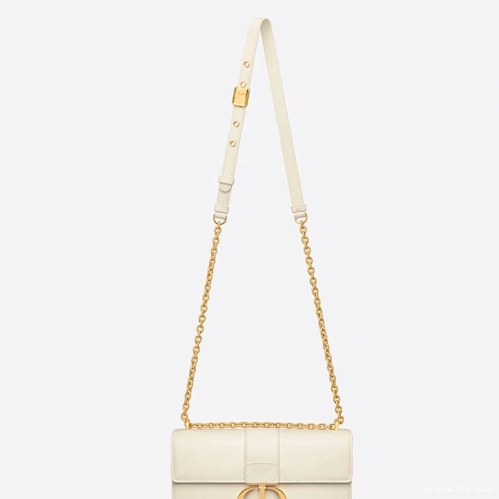 Cheap White Calfskin Bag East-West Dior 30 Chain Montaigne With 0709 Luxury